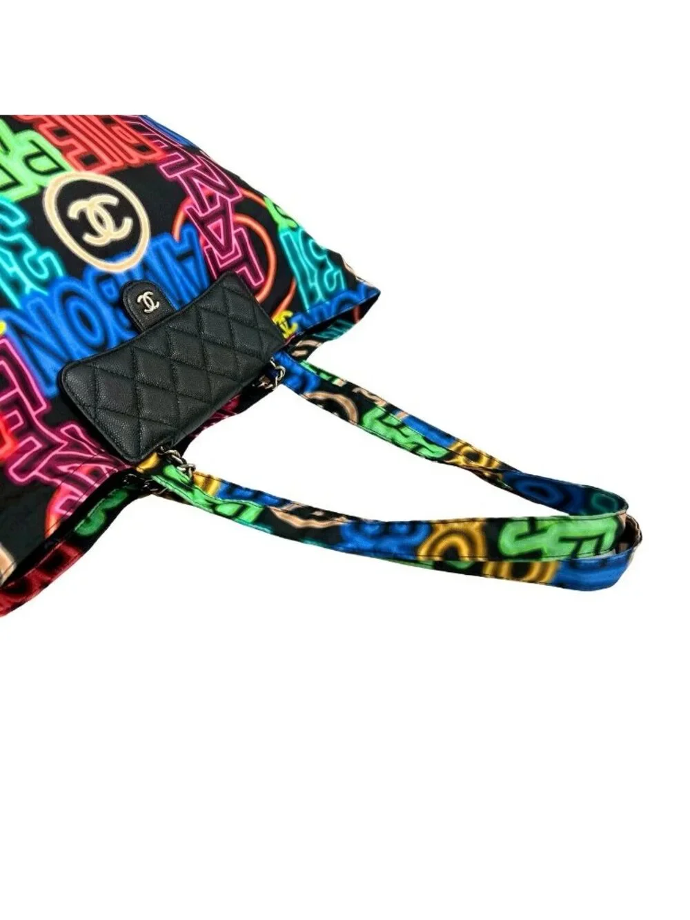 ★SOLD★ Chanel With Card Quilted Caviar Leather 2-Way Eco Tote Shoulder Bag - Picture 4 of 10